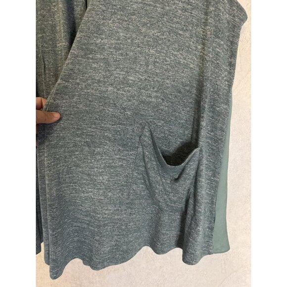LOGO by Lori Goldstein Women's Green Space Dye Knit Vest w/ Satin Trim Size 2X - Picture 6 of 7